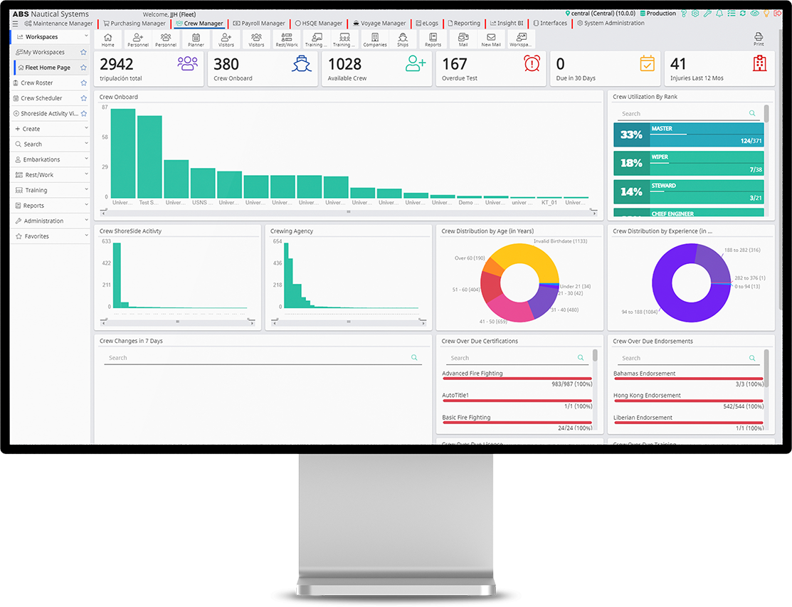 NS Crew and Payroll Manager Interface