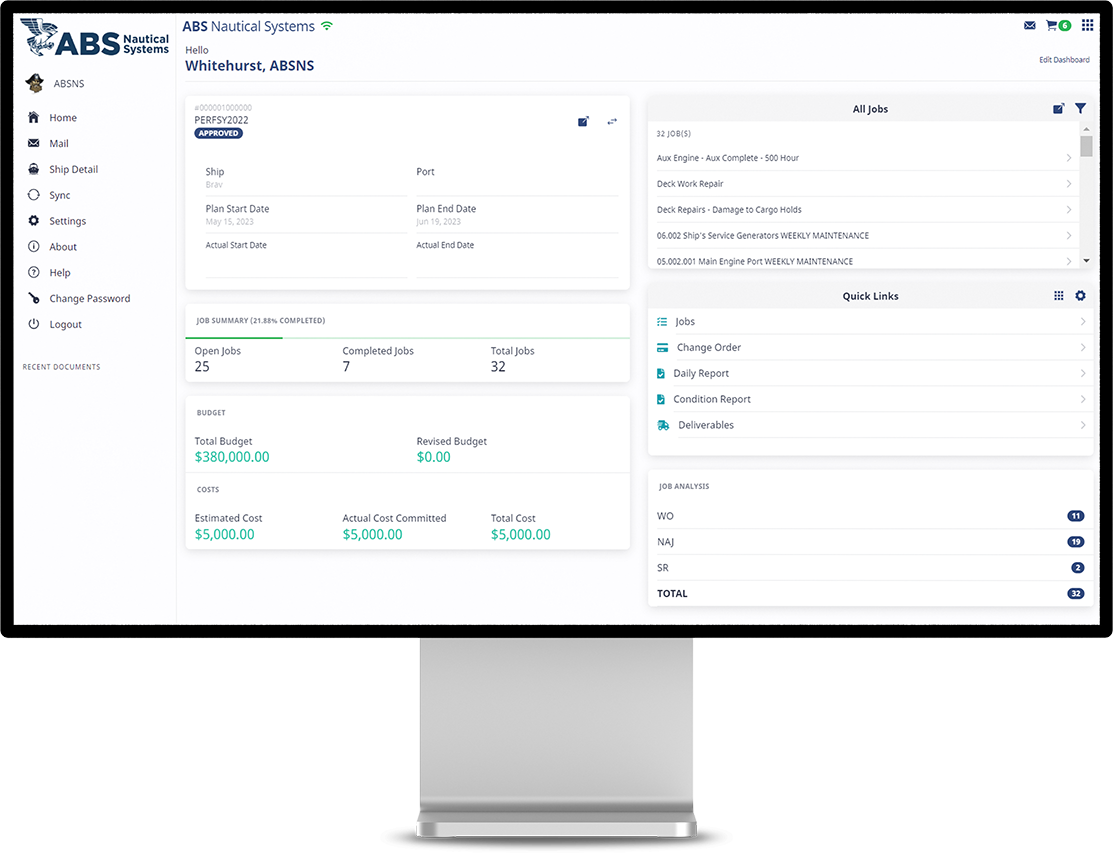 NS Drydock Manager Dashboard