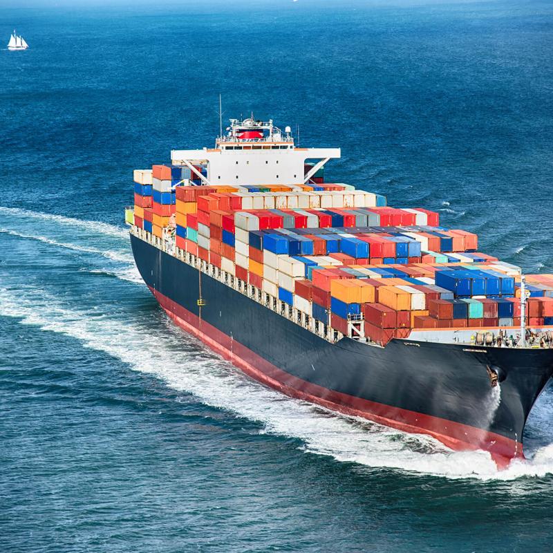 Image of a vessel with shipping containers